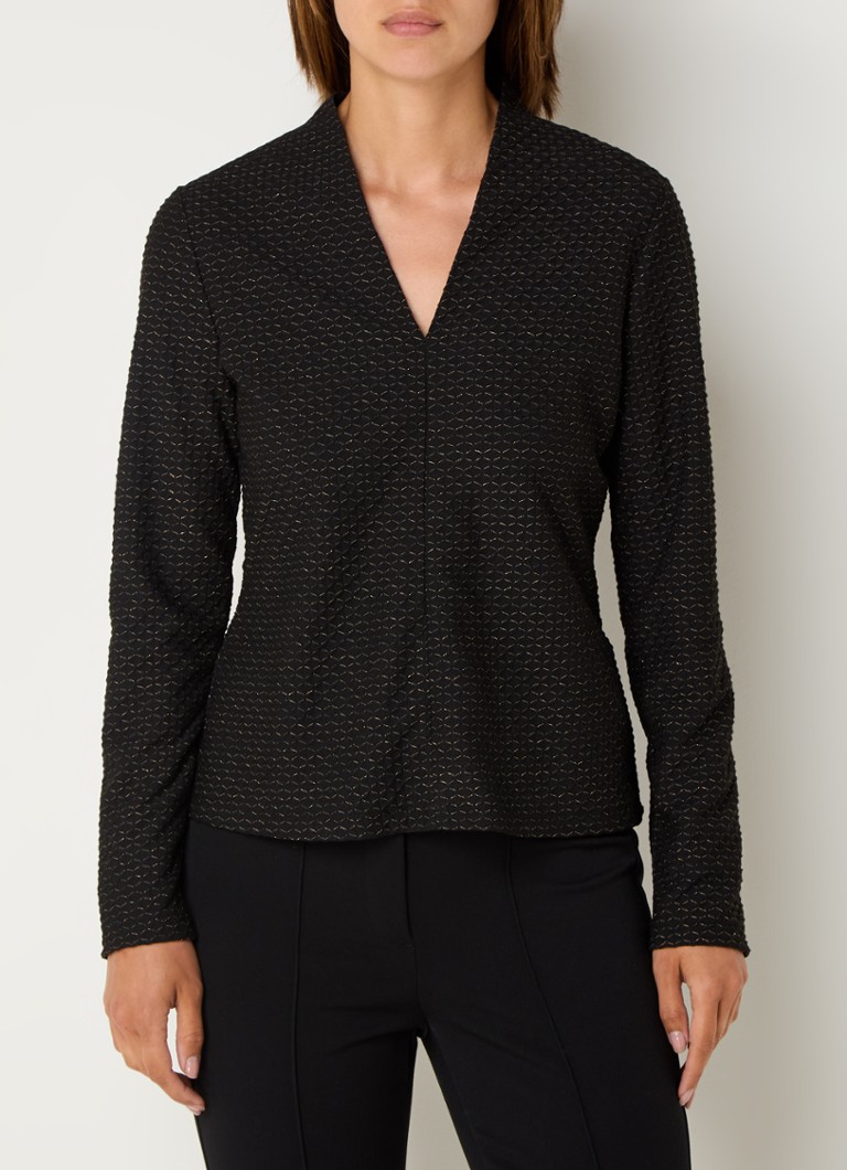 Camisa Taifun de manga comprida com decote em V e fio brilhante.