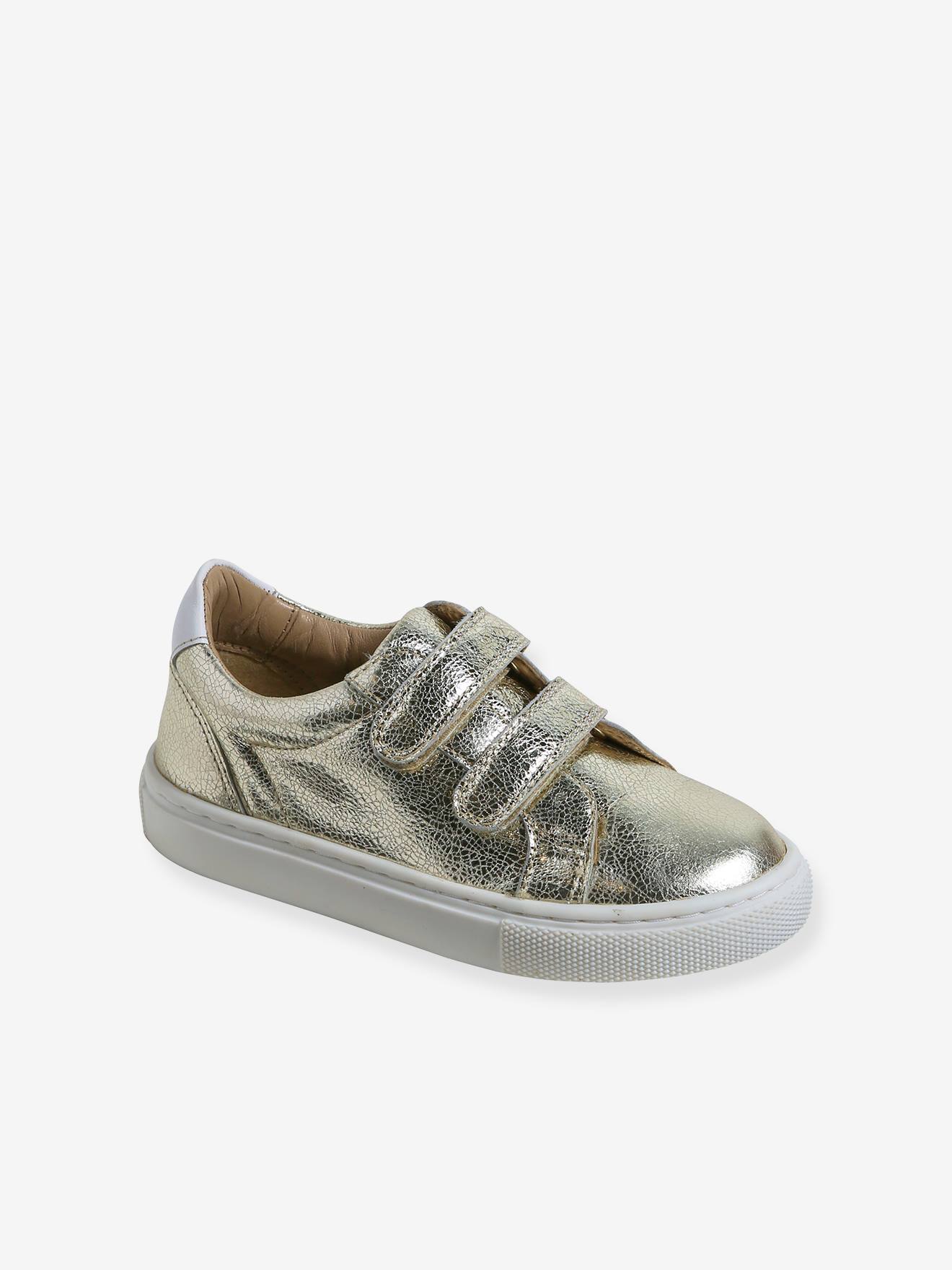 Vertbaudet Kinder Sneakers in Metallic-Optik - gold