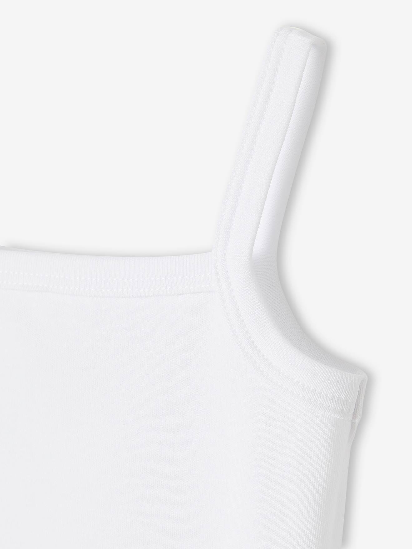 Lot de 5 bodies fines bretelles bébé en interlock BASICS lot blanc