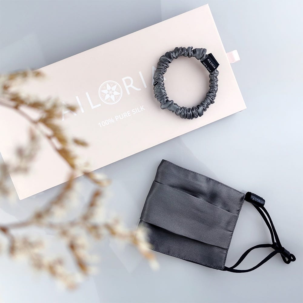 Ailoria Gesichtsmaske und Scrunchie S Antrazit
