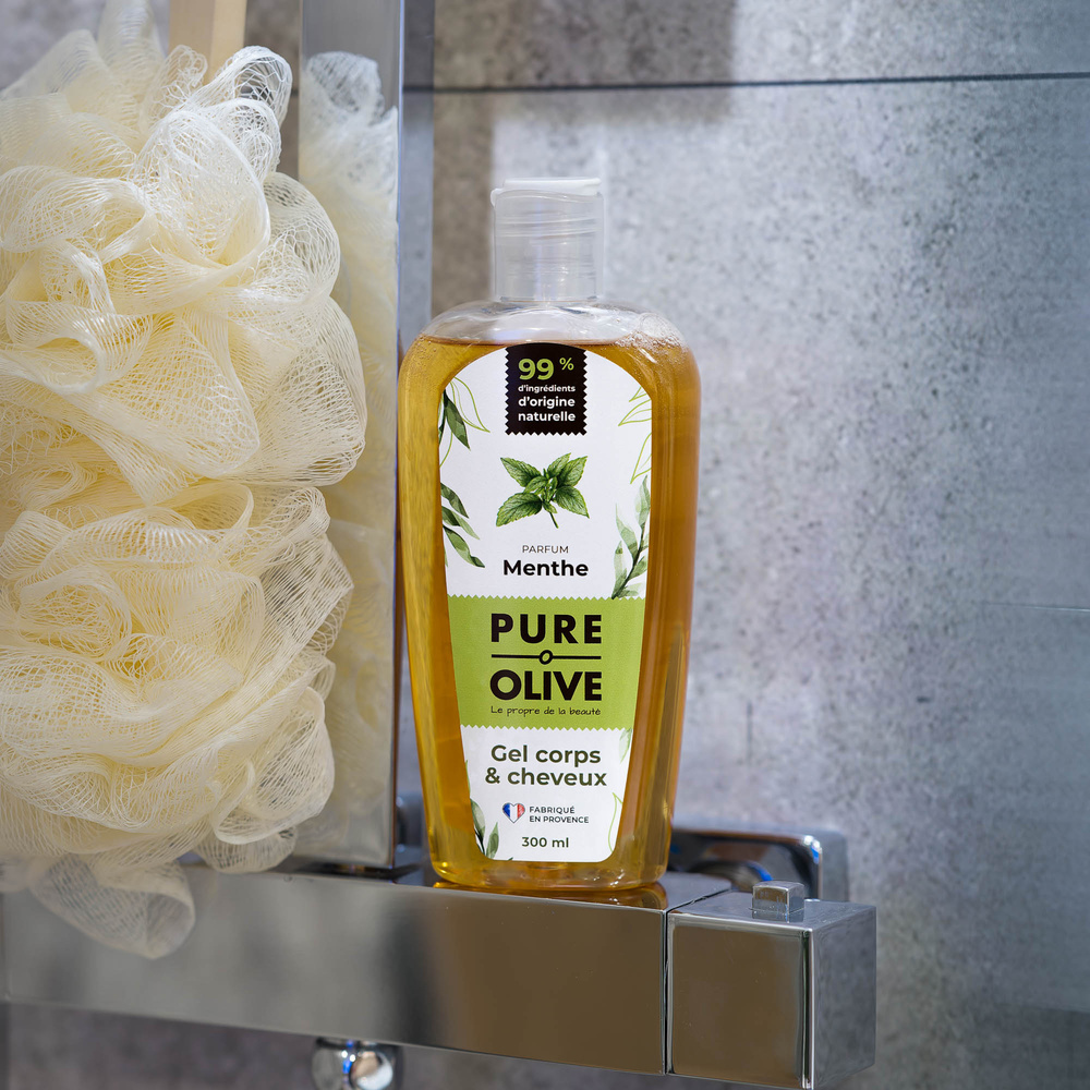 pure olive Gel corps et cheveux parfum menthe Gel corps et cheveux