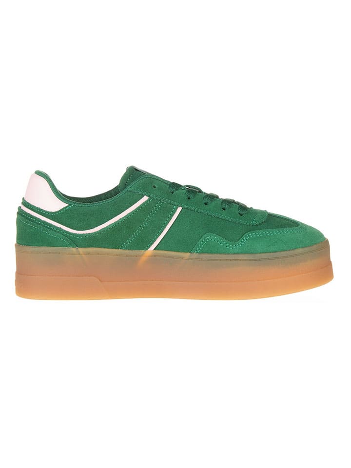 Tommy Hilfiger Shoes Leder-Sneakers in Grün günstig kaufen