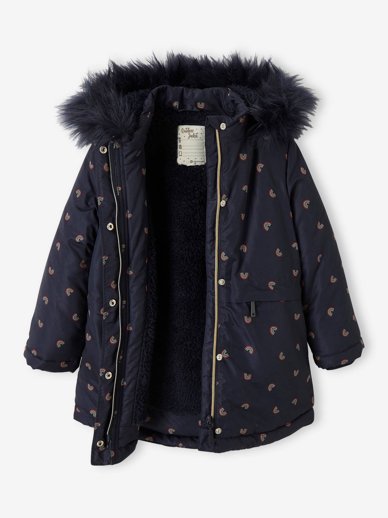 Vertbaudet Mädchen Winterjacke mit Recycling-Polyester - dunkelbraun