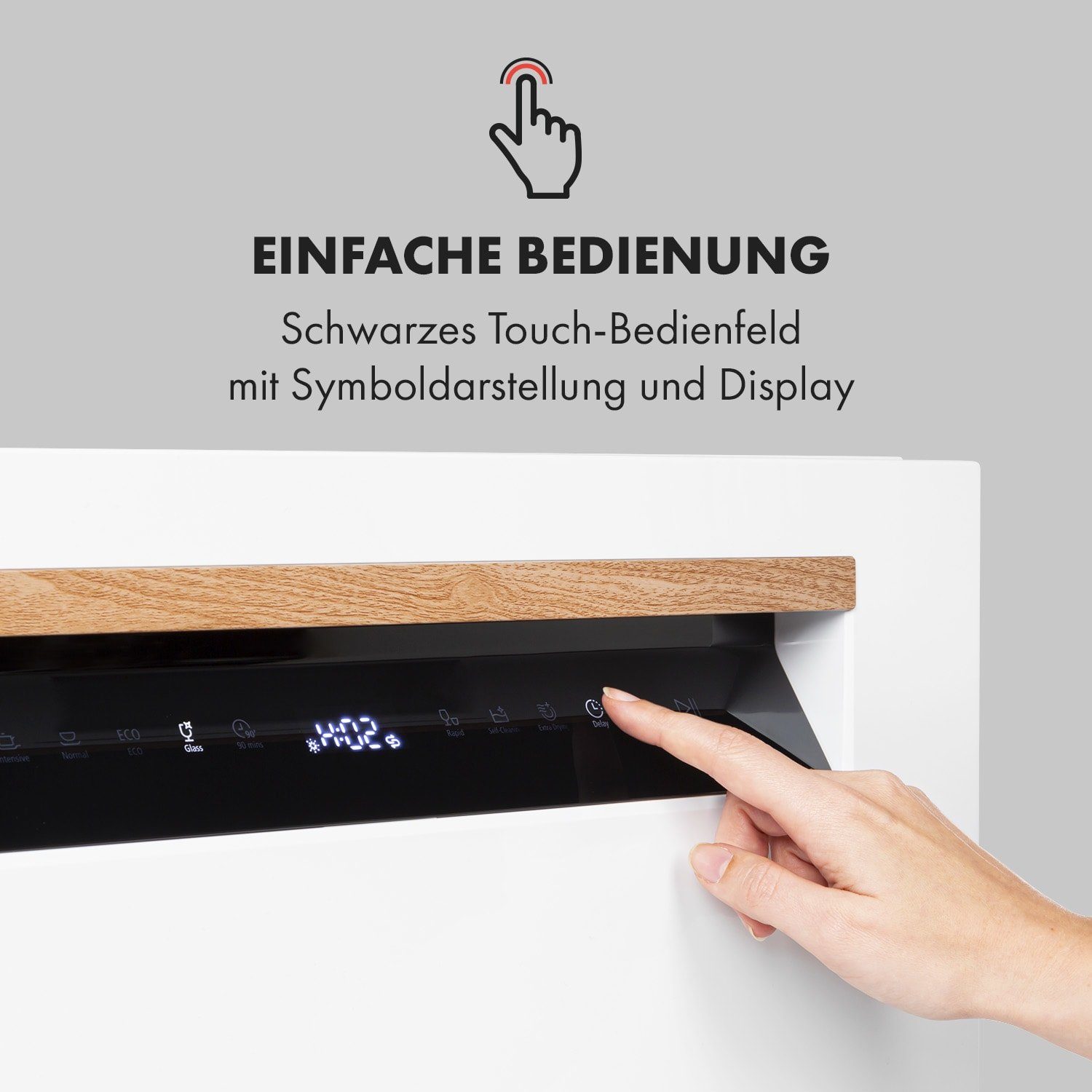 Klarstein Standgeschirrspüler Lagoona Geschirrspülmaschine 1380W 6,5L 6 Gedecke Touch, 10034631, 0 l