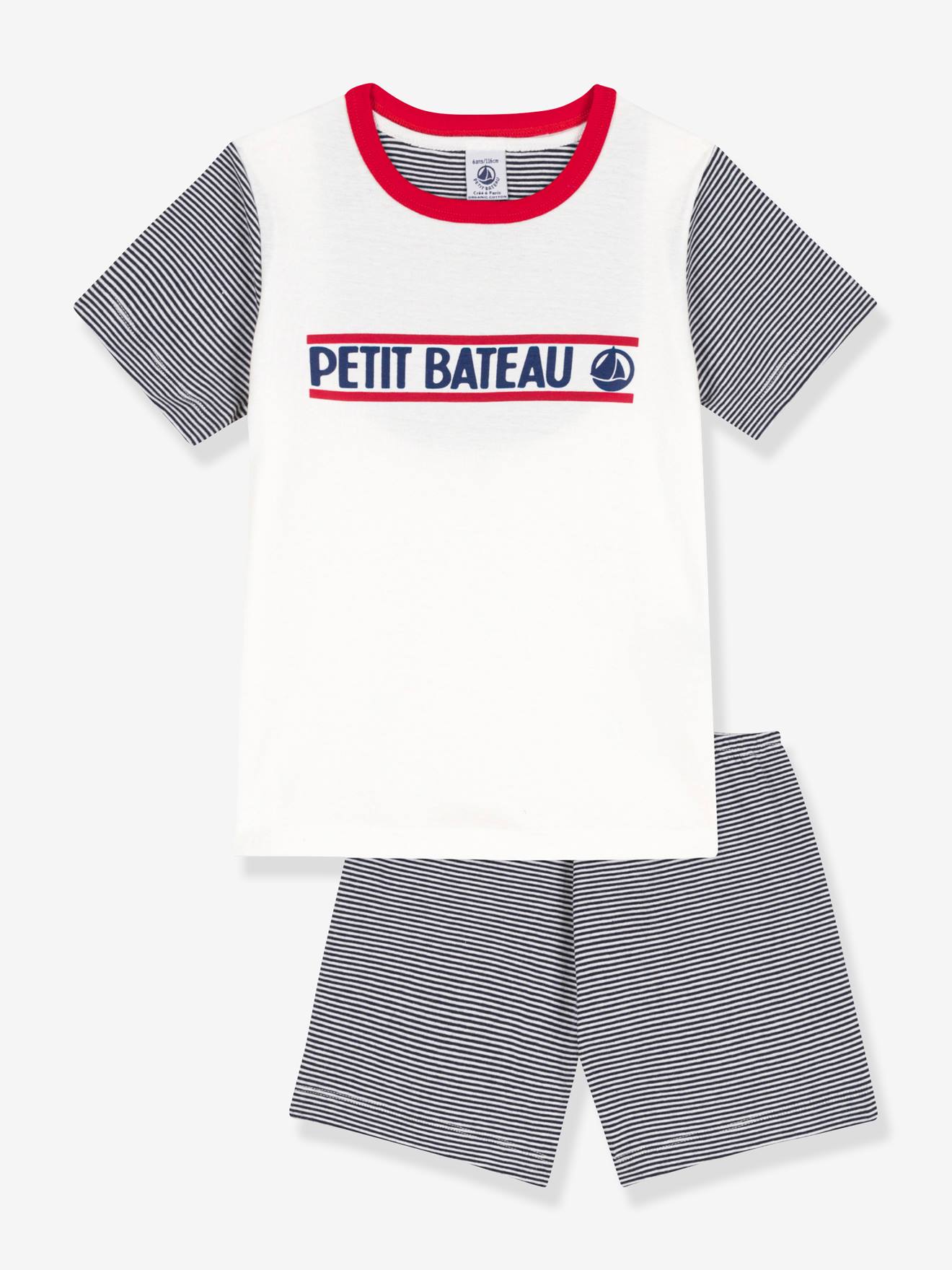 Pyjacourt en coton bio PETIT BATEAU marine