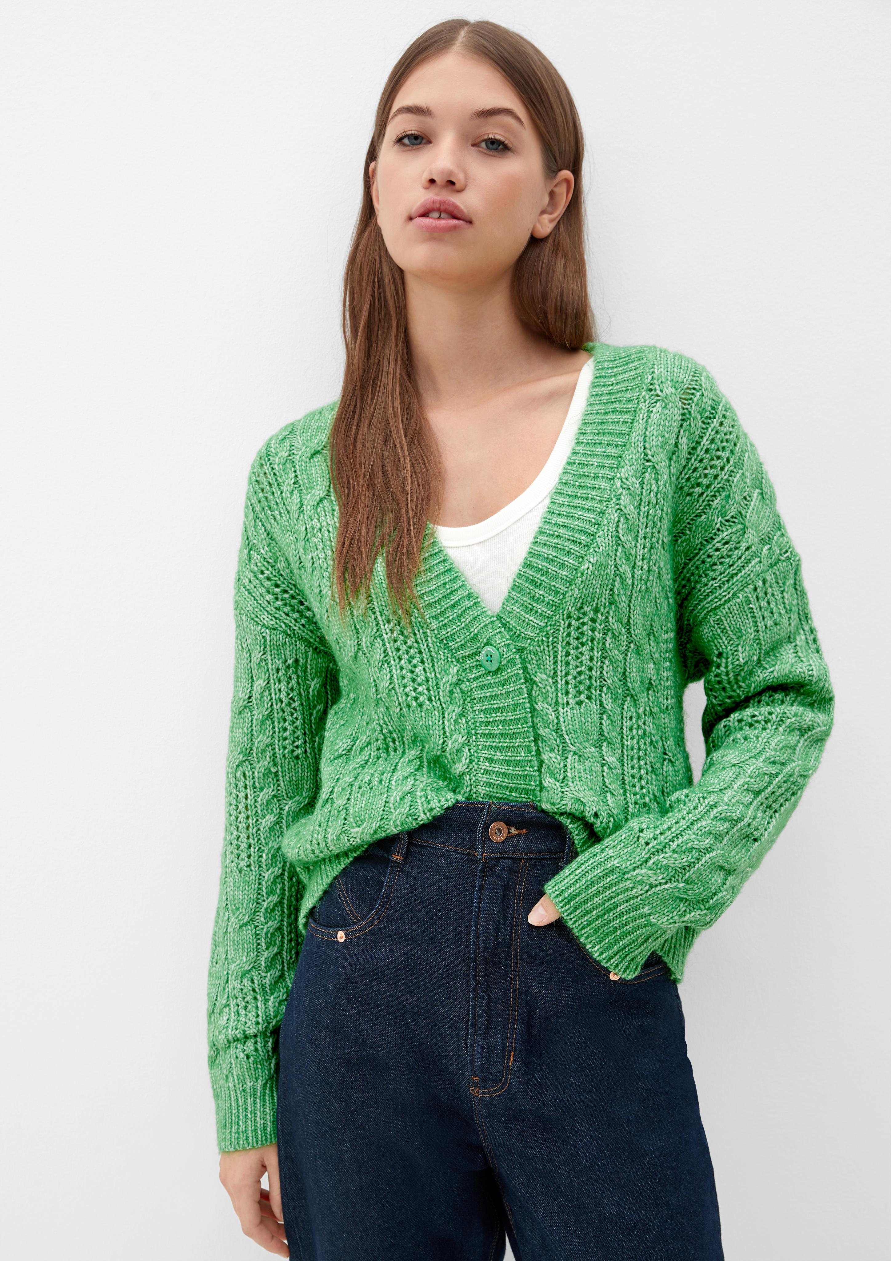 Strickjacke mit Ajourmuster  2119051-76W0