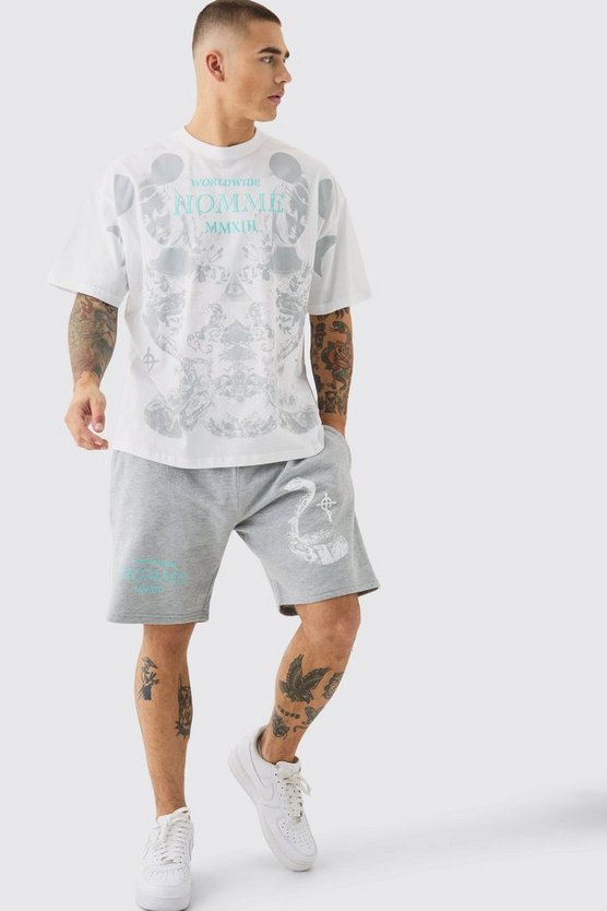 Oversize Shorts-Set mit Print