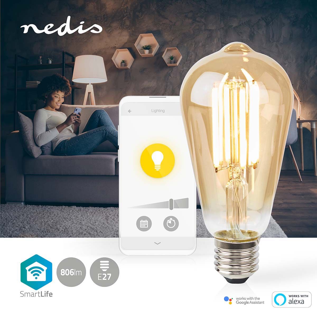 Nedis WIFILRF10ST64 SmartLife LED Filament Lampe