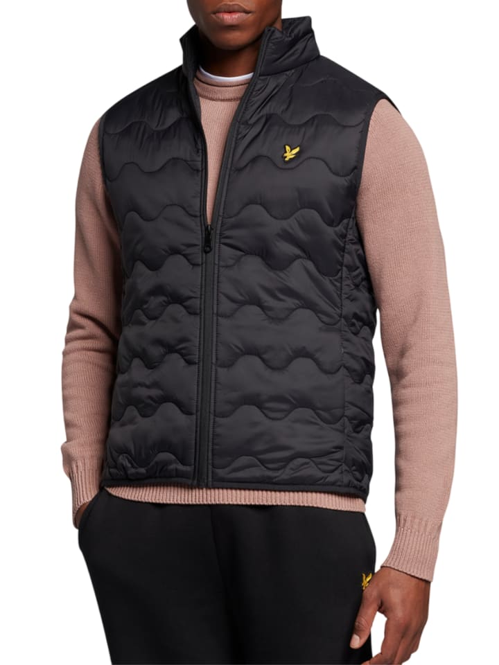 Lyle & Scott Strickweste in Schwarz günstig kaufen