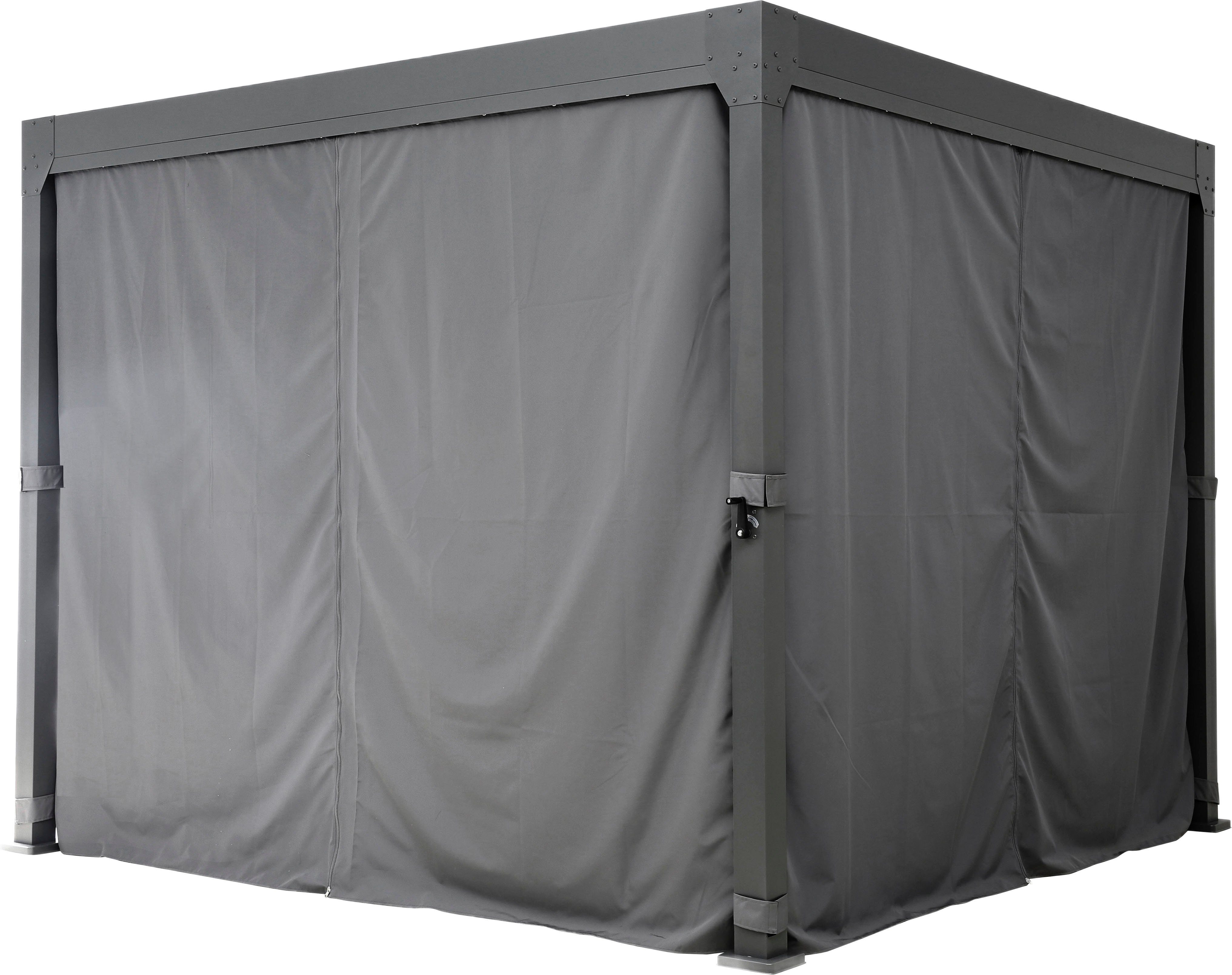 KONIFERA Pavillon Palma, mit 8 Seitenteilen, (Set), Pergola, mit Lamellendach, BxT: 300x300 cm oder 400x300 cm