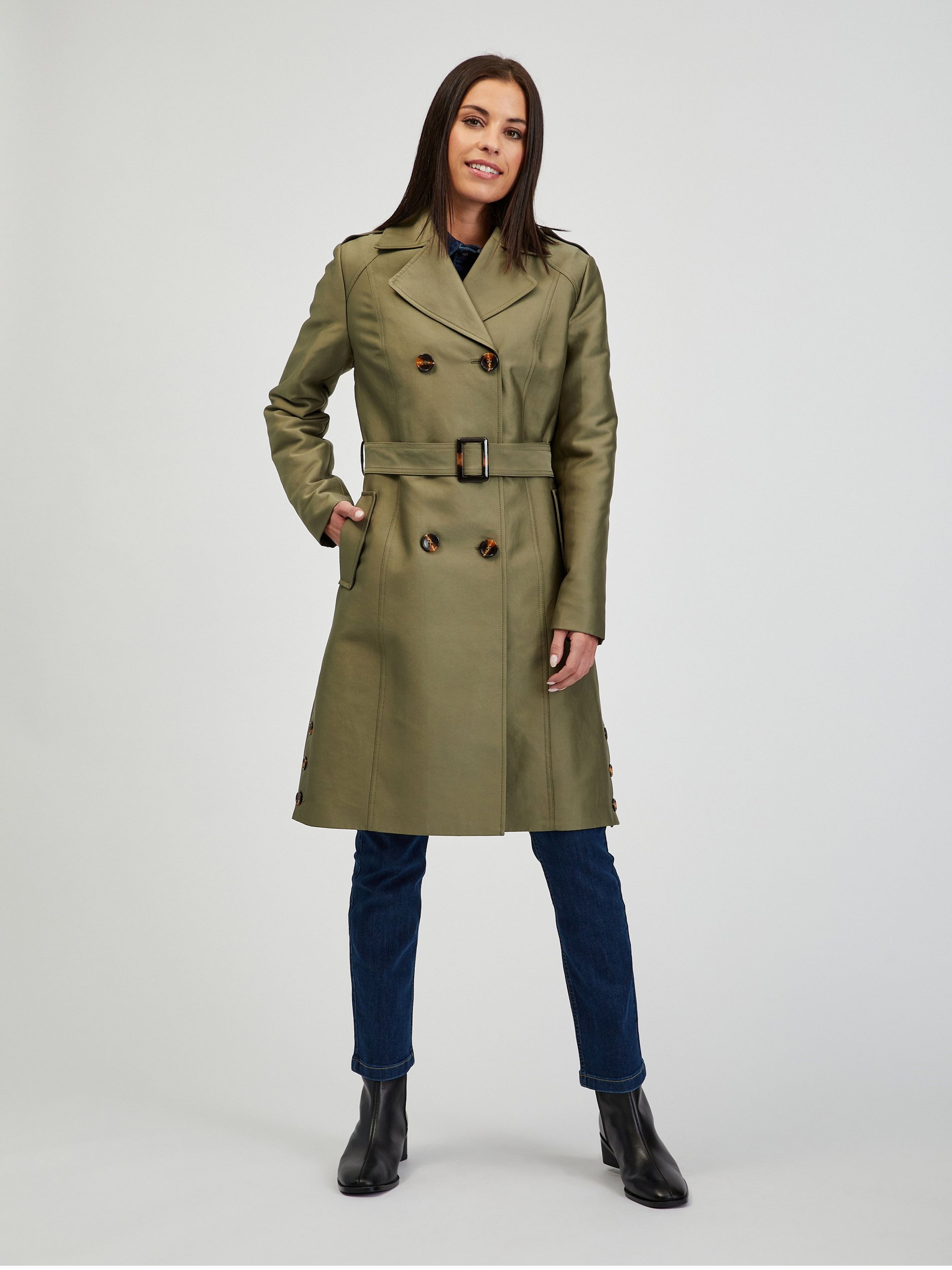 Khakifarbener Damen-Trenchcoat ORSAY