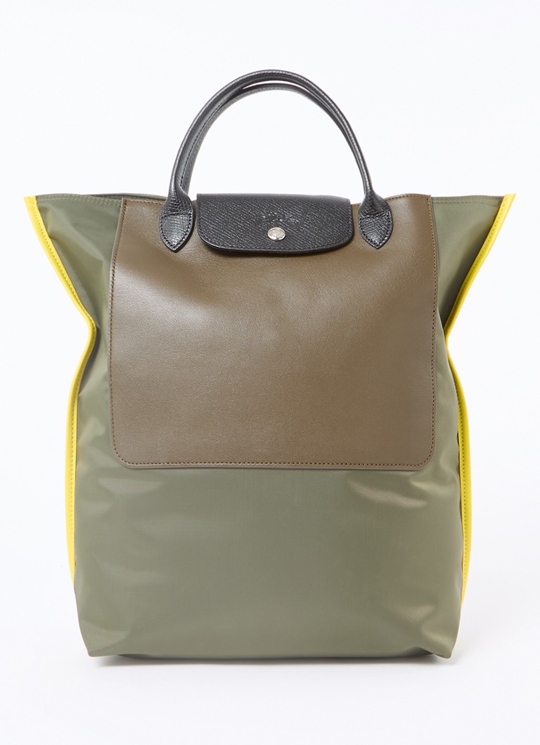 Geantă Longchamp Cabas M cu detalii din piele