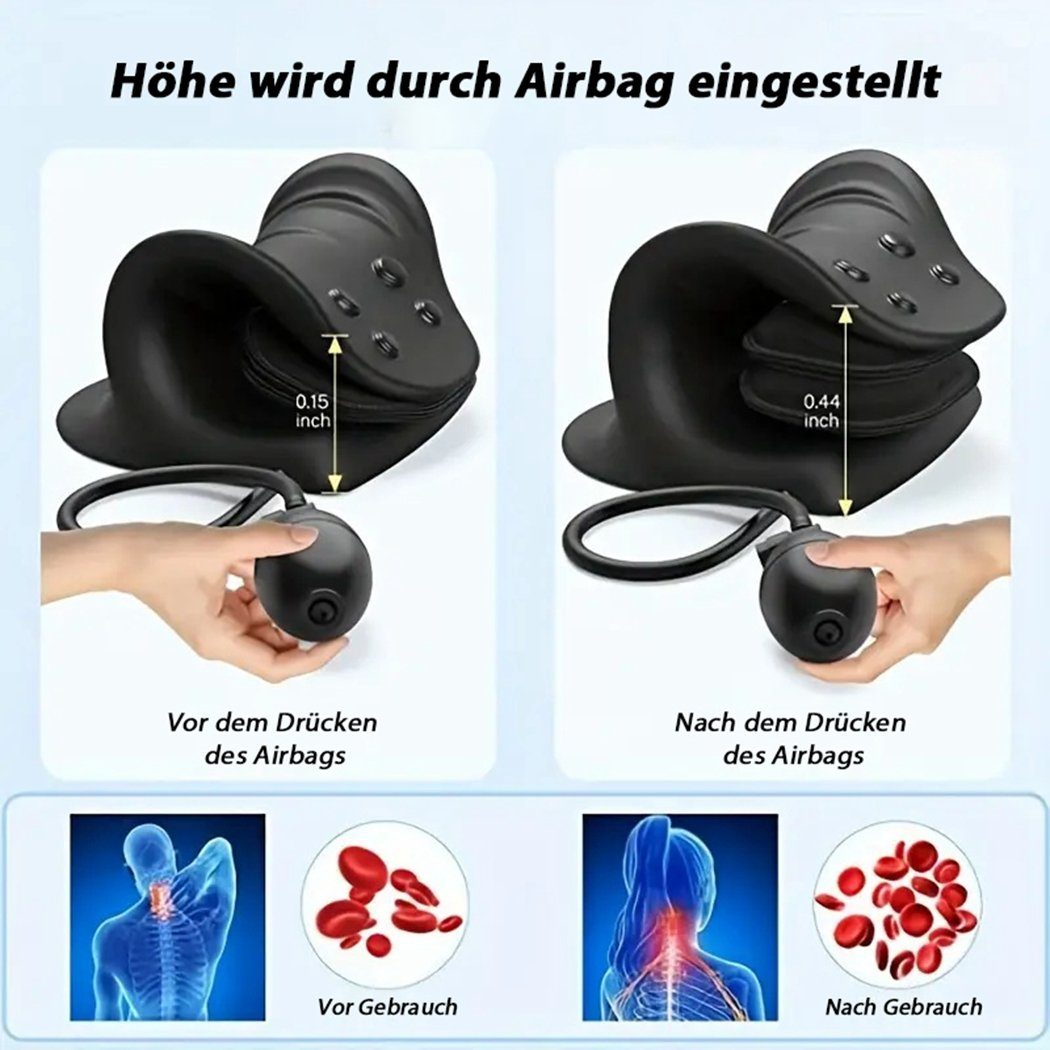Nackenstützkissen Nacken- und Schulterentspanner, Airbag-Traktionskissen aus PU-Schaum, TUABUR