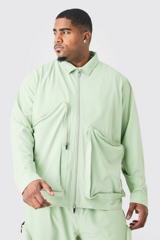 Plus asymmetrische Stretch Harrington-Jacke
