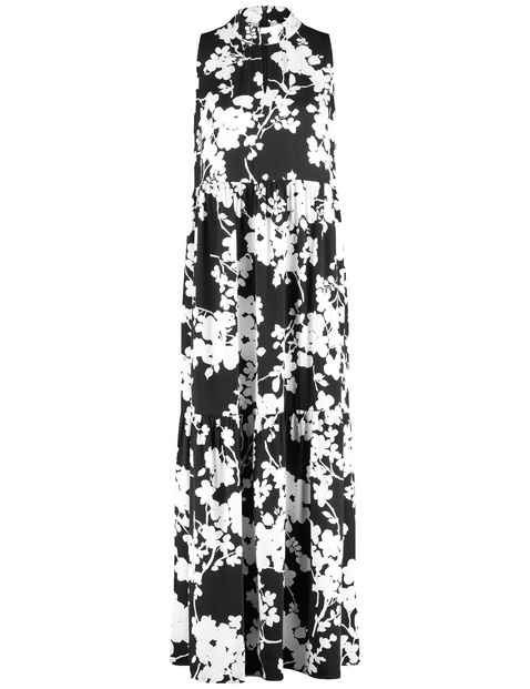 Ausgestelltes Stufenkleid mit Floralprint