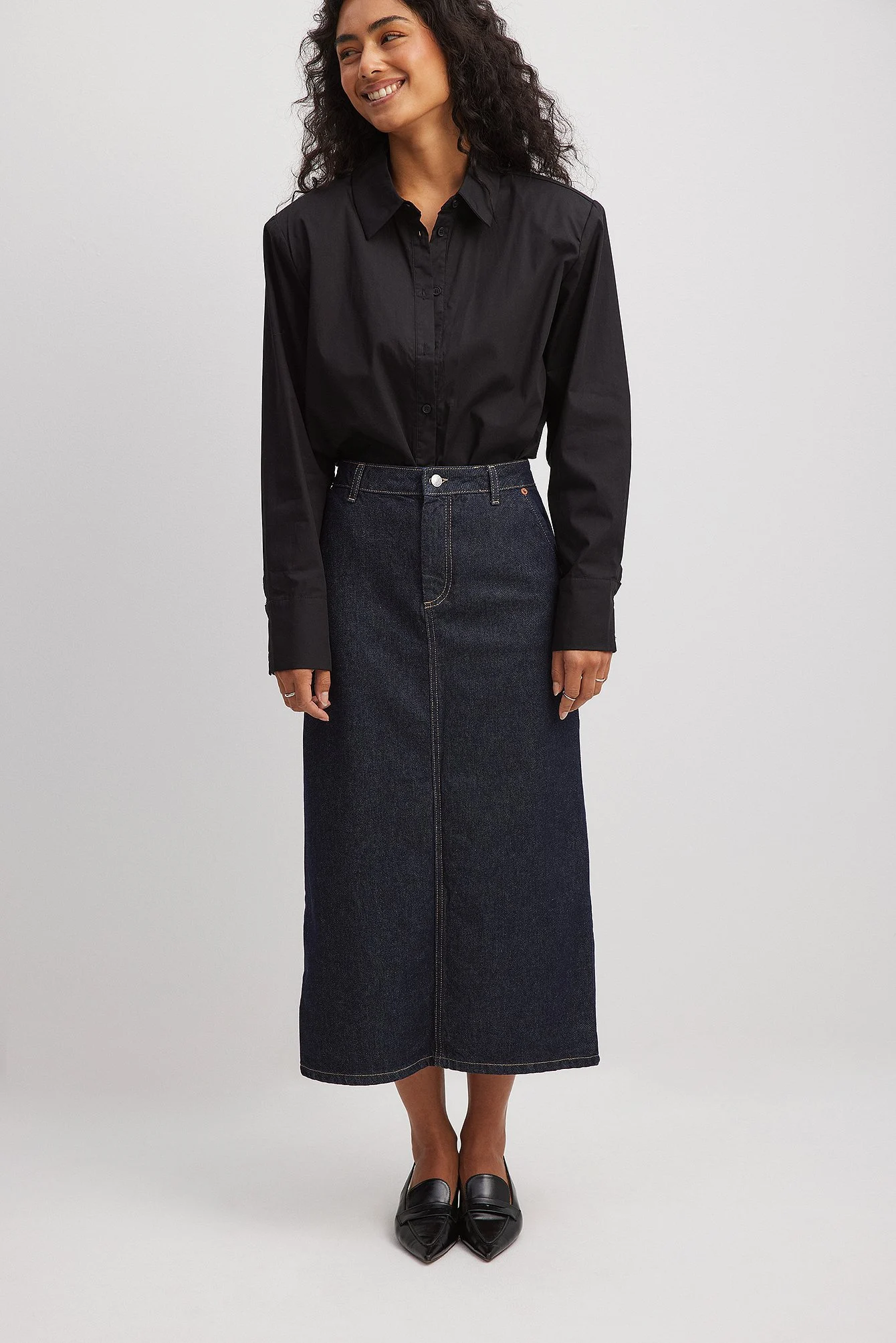Midi-Jeansrock