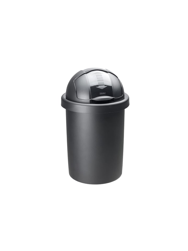 Rotho Roll Bob runder Mülleimer 30l mit Deckel, Kunststoff (PP) in Schwarz günstig kaufen onesize