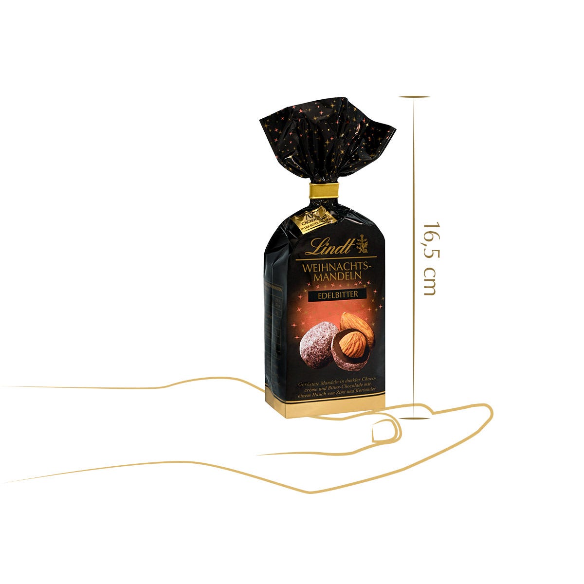 Weihnachts-Bitter-Mandeln 70%, 100g