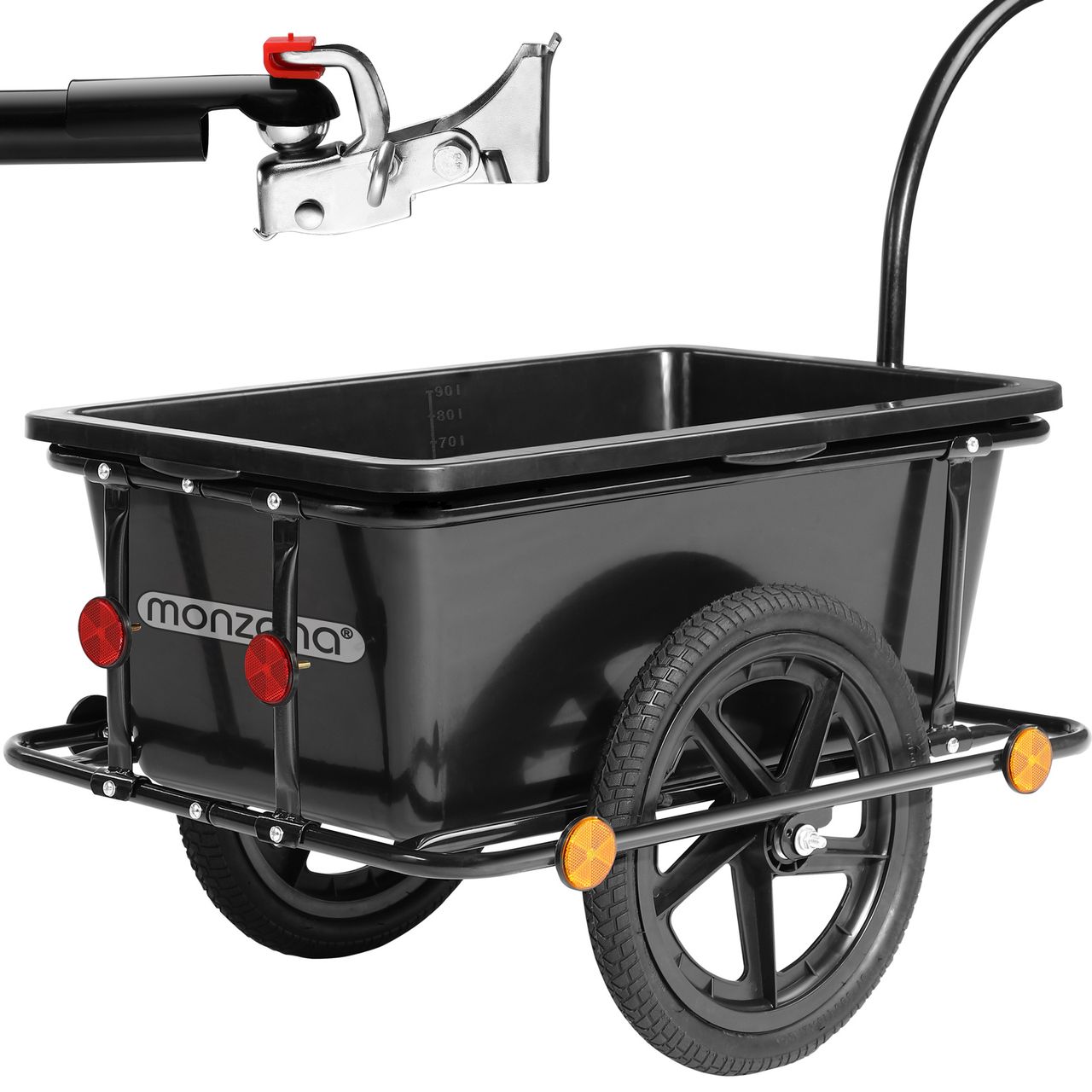 Casaria Deuba Fahrradanhänger mit 90Ltr. Kunststoffwanne