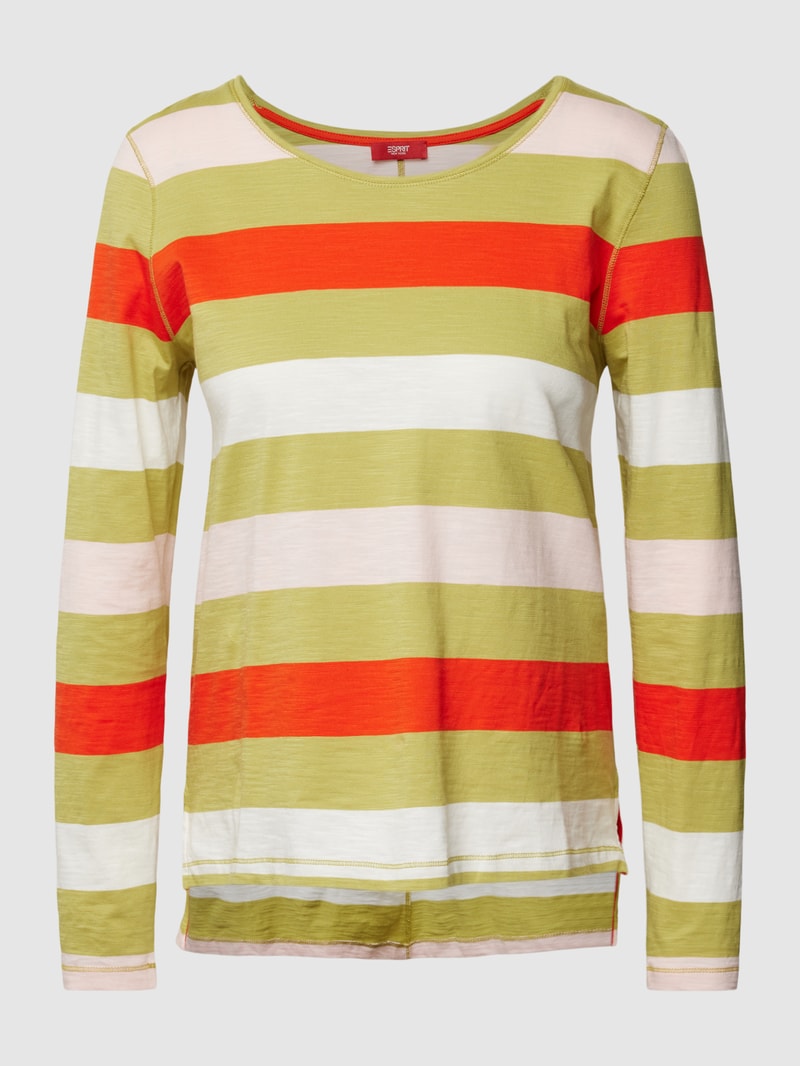 Longsleeve mit Streifenmuster in schilf