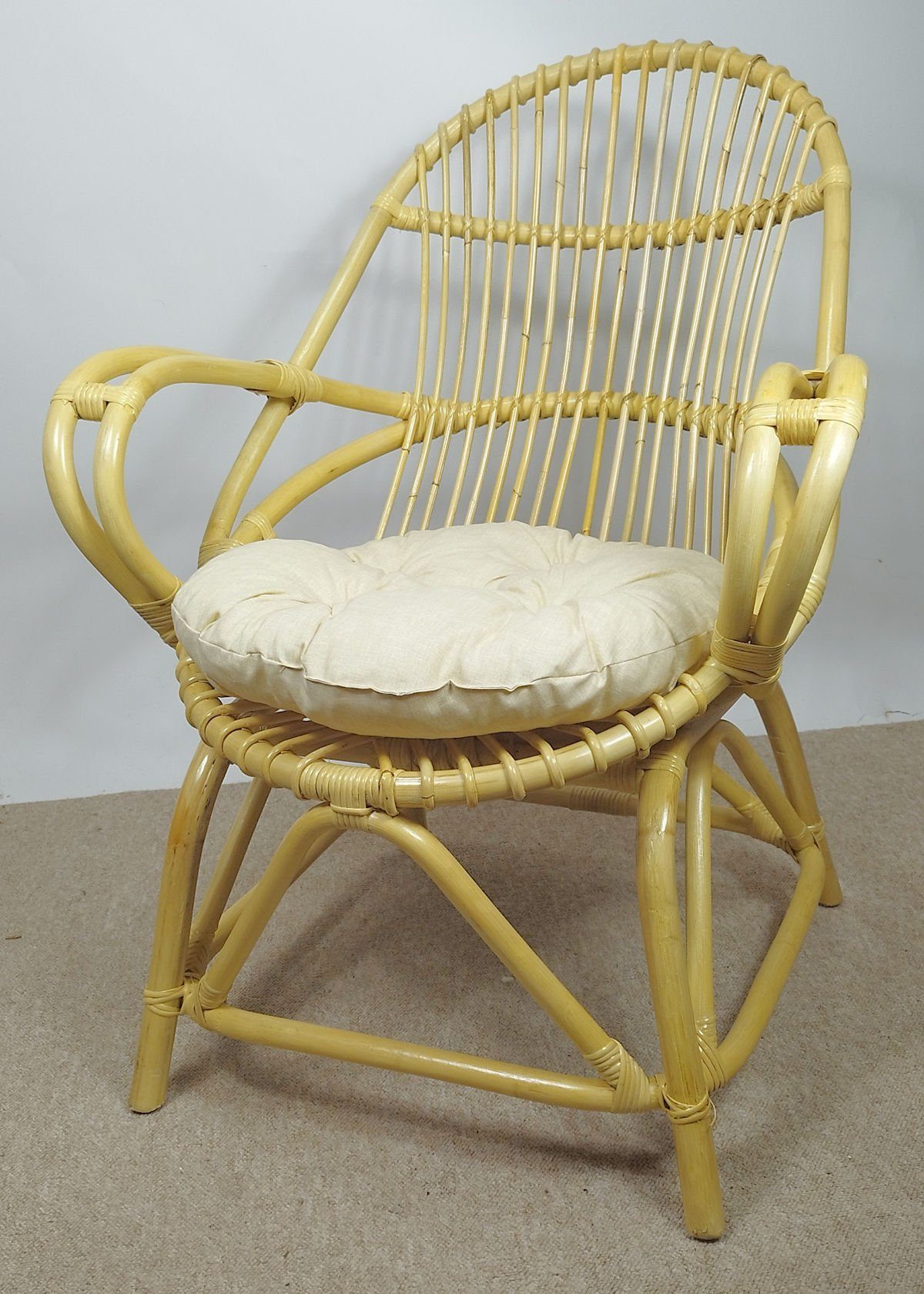 Rattani Rattanstuhl Rattansessel, Rattanstuhl Modell Katak, Rattan Natur