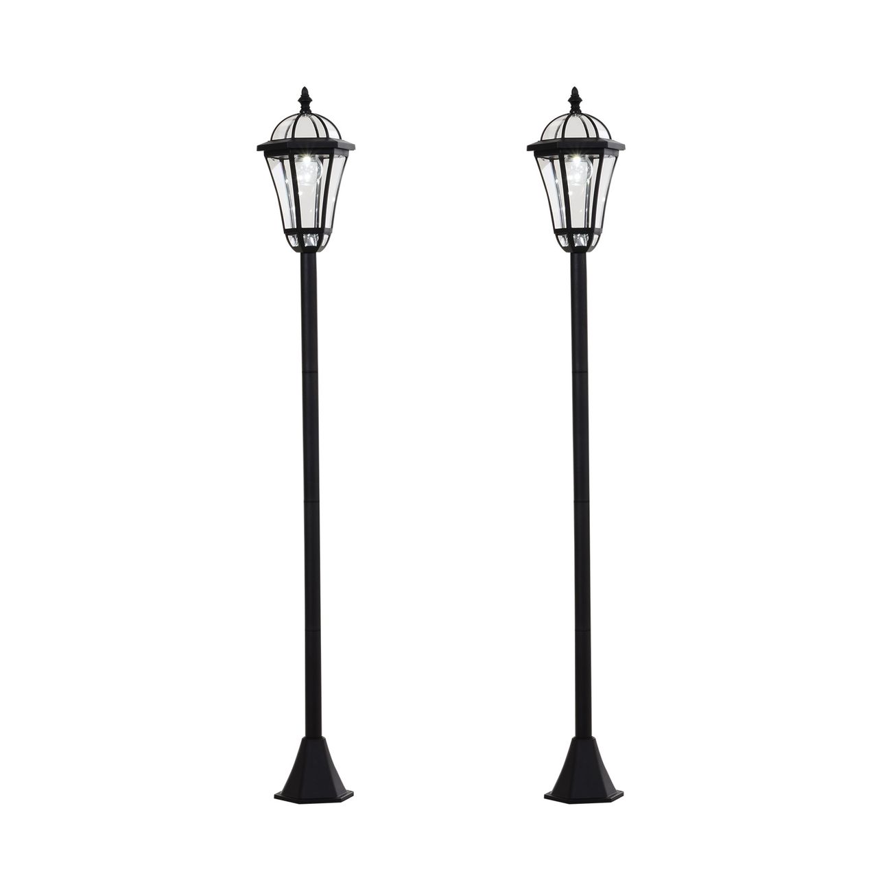 Outsunny Solar Gartenlaterne LED Laterne Wegleuchte 6 Stdn. ABS 129cm