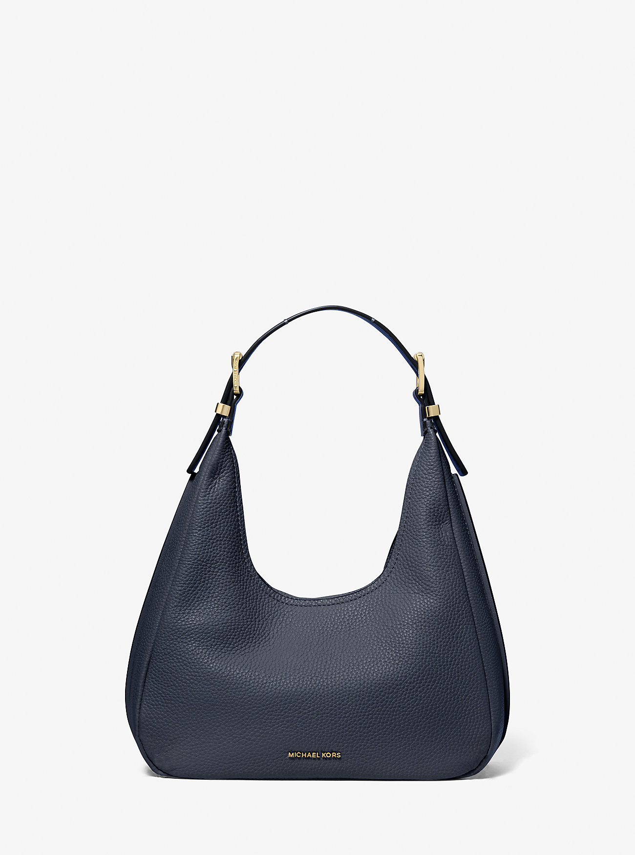 Nolita Small Pebbled Leather Hobo Shoulder Bag - NAVY