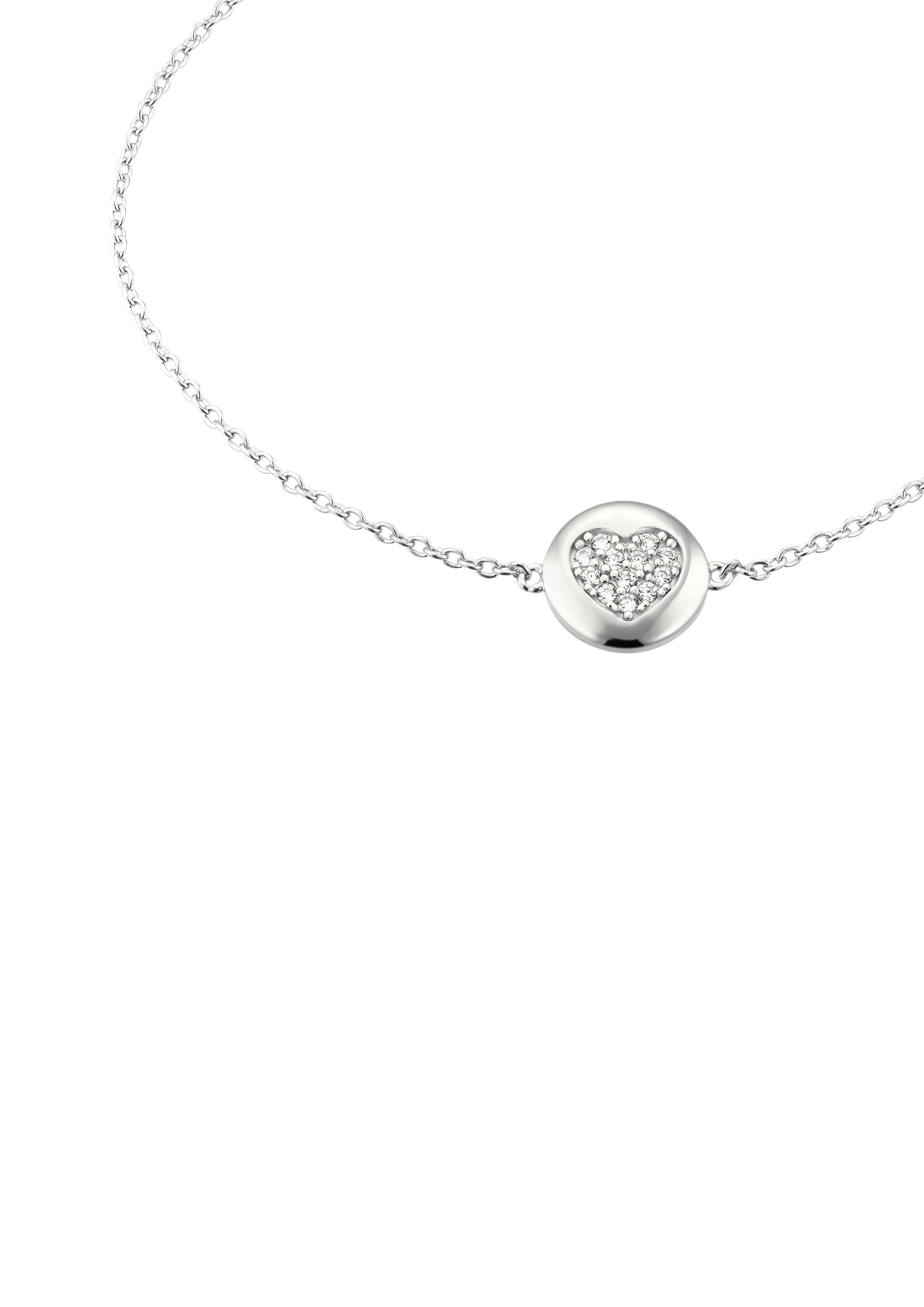 Silber-Armband mit kreisrundem Herz-Anhänger  6009585-92E0