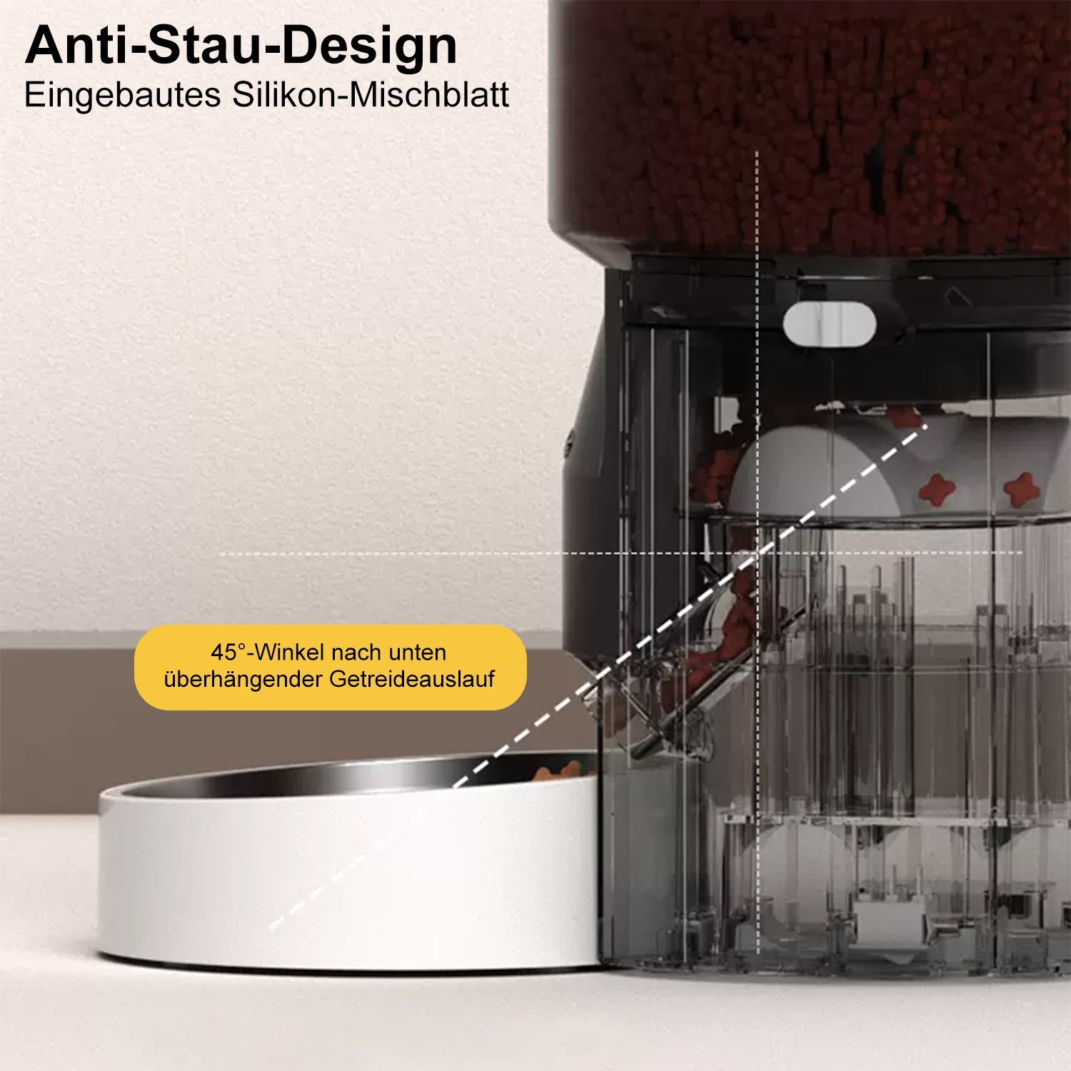 Kpaloft Katzen-Futterautomat WLAN APP-Steuerung Automatischer Futterspender Katzenfutter mit Timer, 10s Aufnahmefunktion, Anti-Clog Design & Duale Stromversorgung
