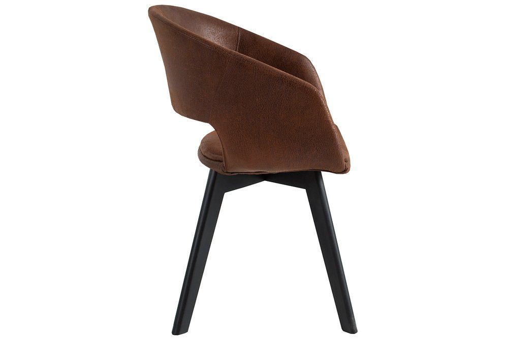 riess-ambiente Polsterstuhl NORDIC STAR antik braun / schwarz (Einzelartikel, 1 St), Esszimmer · Microfaser · Holz · mit Armlehne · Küche · Retro