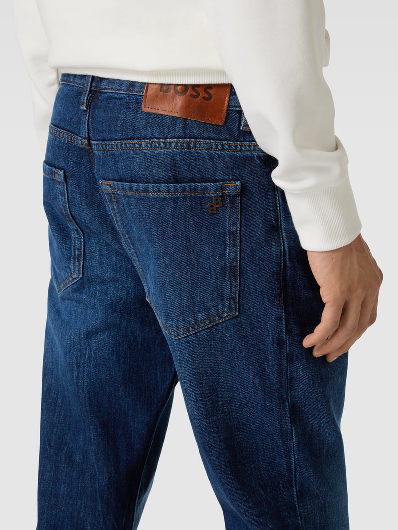 Slim Fit Jeans mit Kontrastnähten Modell 'Re.Maine' in dunkelblau