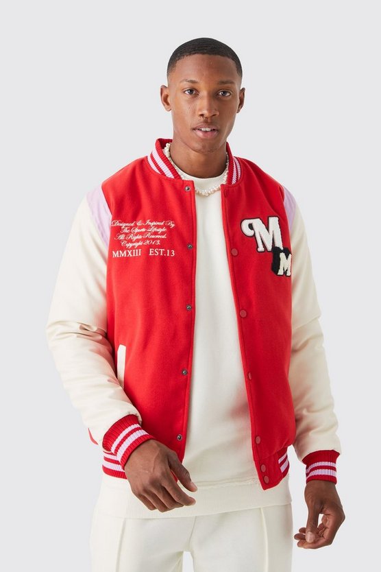 Melton PU-Jacke mit M-Aufnäher