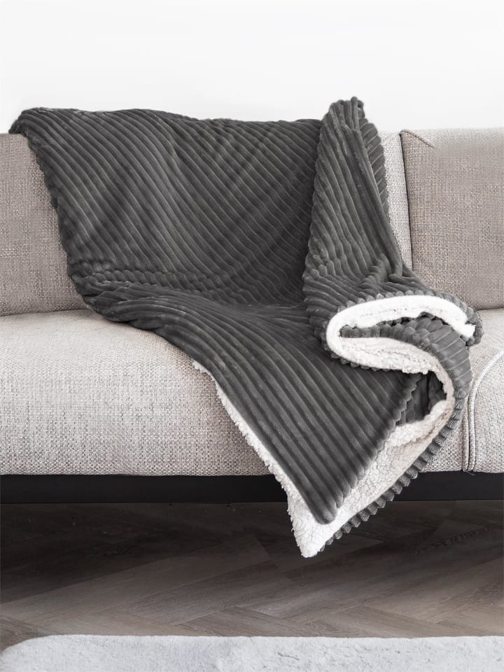 Aspero Flanell Kuscheldecke 150x200 cm Ezeiza in Dunkelgrau günstig kaufen 150 x 200 cm