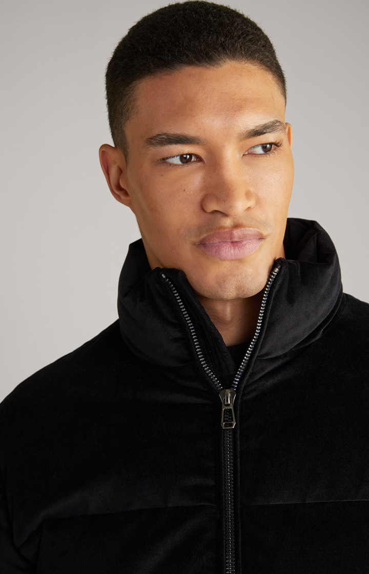 Samt-Steppjacke Baldo in Schwarz
