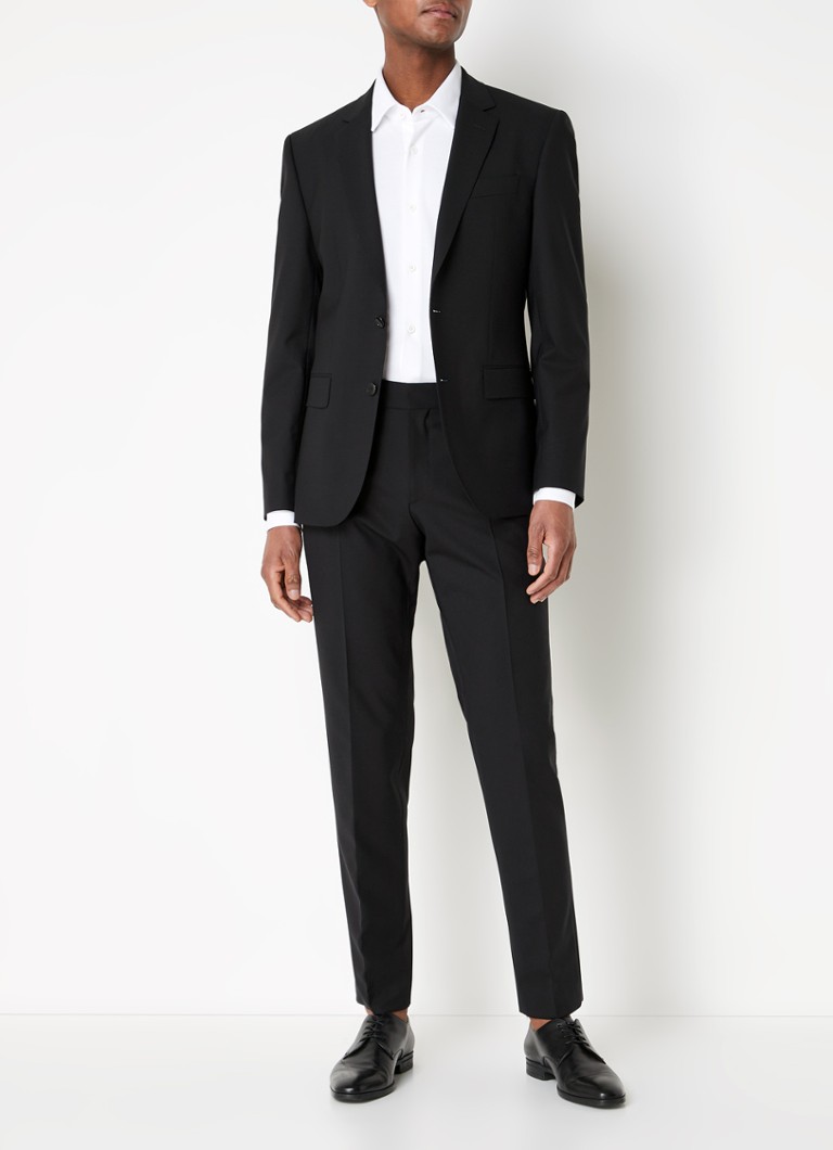 HUGO BOSS Slim fit divdaļīgs uzvalks no neapstrādātas vilnas