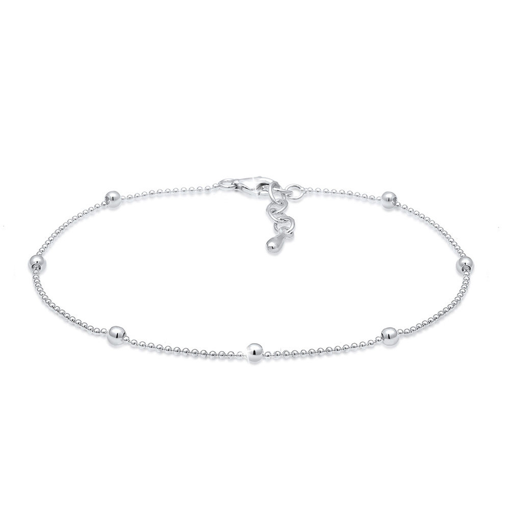 Elli Elli Bracelet de Cheville Basic Kugel Geo Minimal Trend 925 Sterling Silber Bijoux