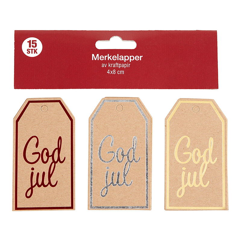 Home Gavemerkelapp 15 stk kraft