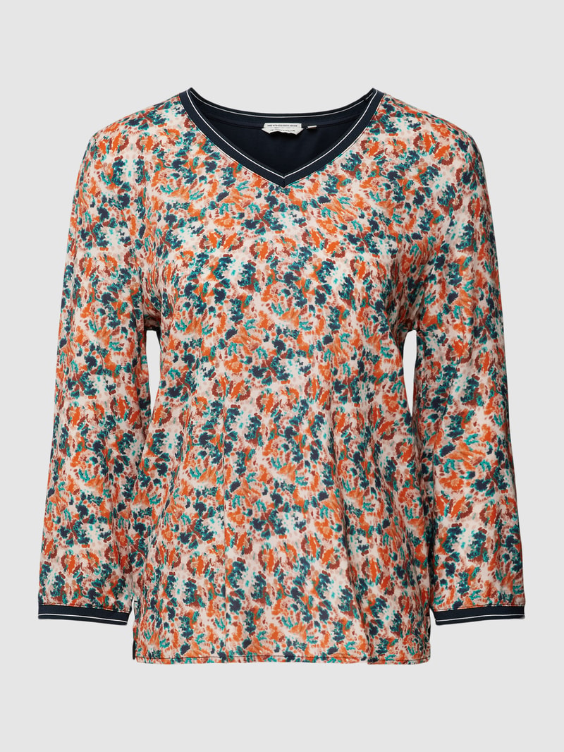 Longsleeve aus Viskose mit Allover-Muster in hellgrau