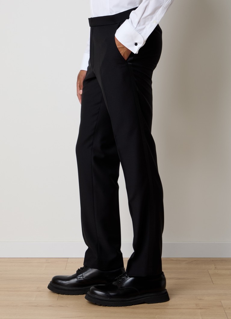 Pantaloni eleganți din lână Denz de la Oscar Jacobson, cu o croială rafinată și opțiune de călcare.