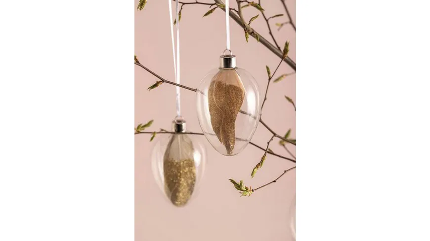 LEONARDO Glaseier mit Feder 10cm