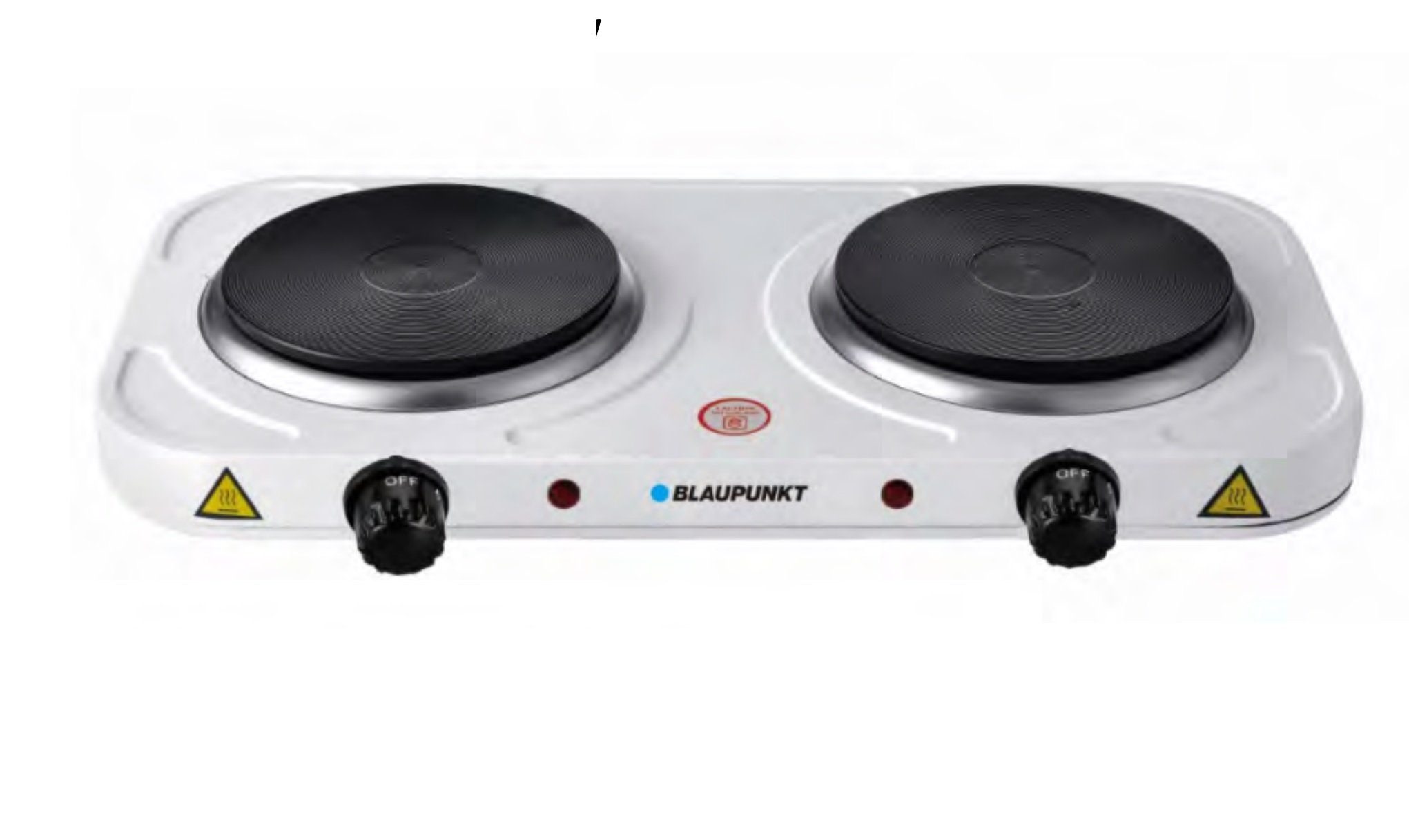 Blaupunkt Doppelkochplatte MEN754 Kochplatte Doppel elektrisch 2 Platten Herdplatte 2000W Elektro, Doppelkochplatte Camping, Büro, Küche, Doppelkochfeld, Kochfeld