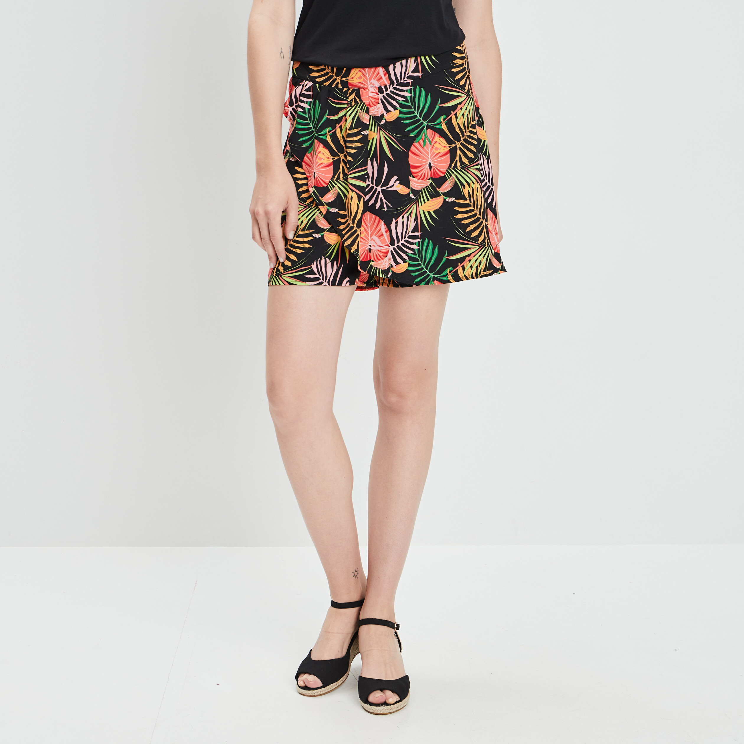 Skort droit noir femme | La Halle