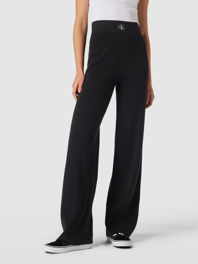 Stoffhose mit Feinripp Modell 'VARIEGATED' in black