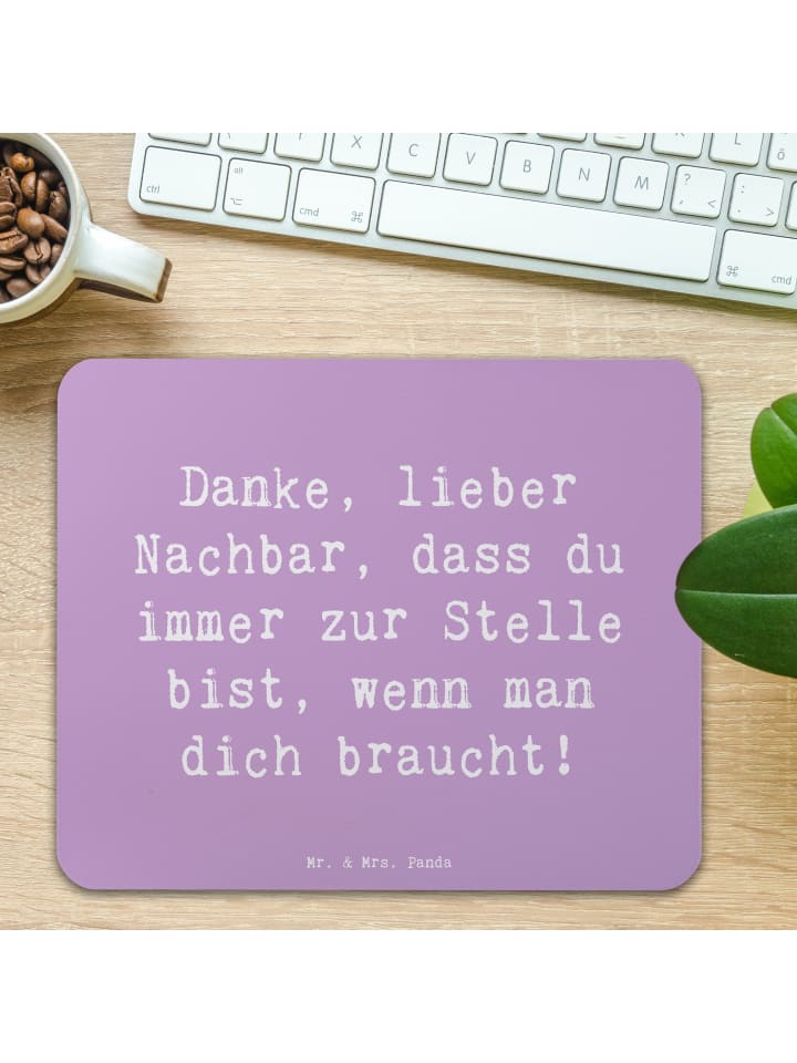 Mr. & Mrs. Panda Mauspad Spruch Danke Nachbar mit Spruch in Lavendeltraum günstig kaufen onesize