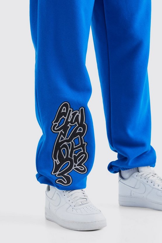 Tall Oversize Jogginghose mit Worldwide Graffiti Print