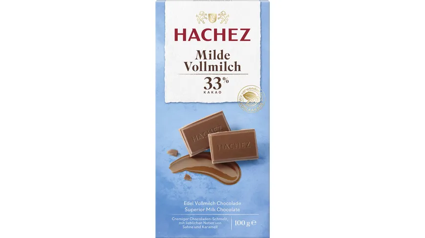 Hachez Tafel Milde Vollmilch 33% Kakaoanteil 100 g