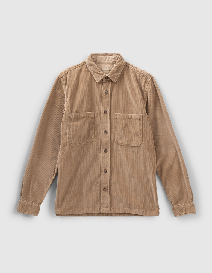 Surchemise REGULAR beige en velours côtelé Homme