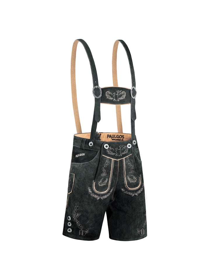 PAULGOS Lederhose Kurz Echtleder HK1 in Grau günstig kaufen