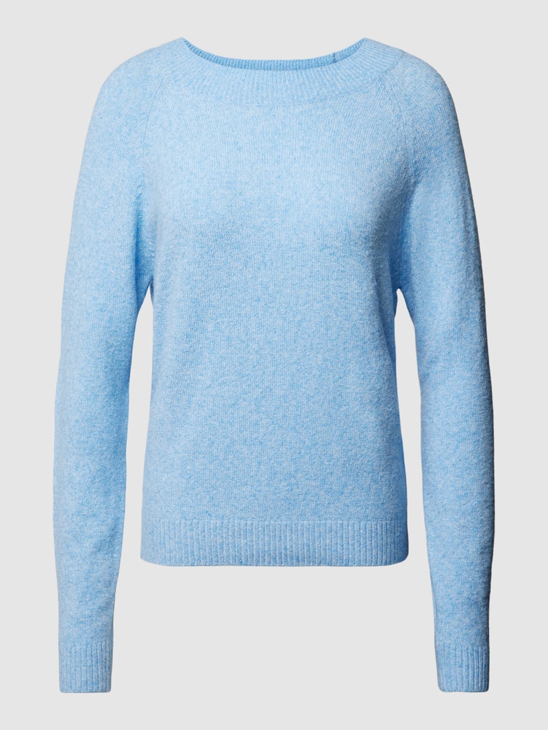 Strickpullover mit Rundhalsausschnitt Modell 'DOFFY' in hellblau