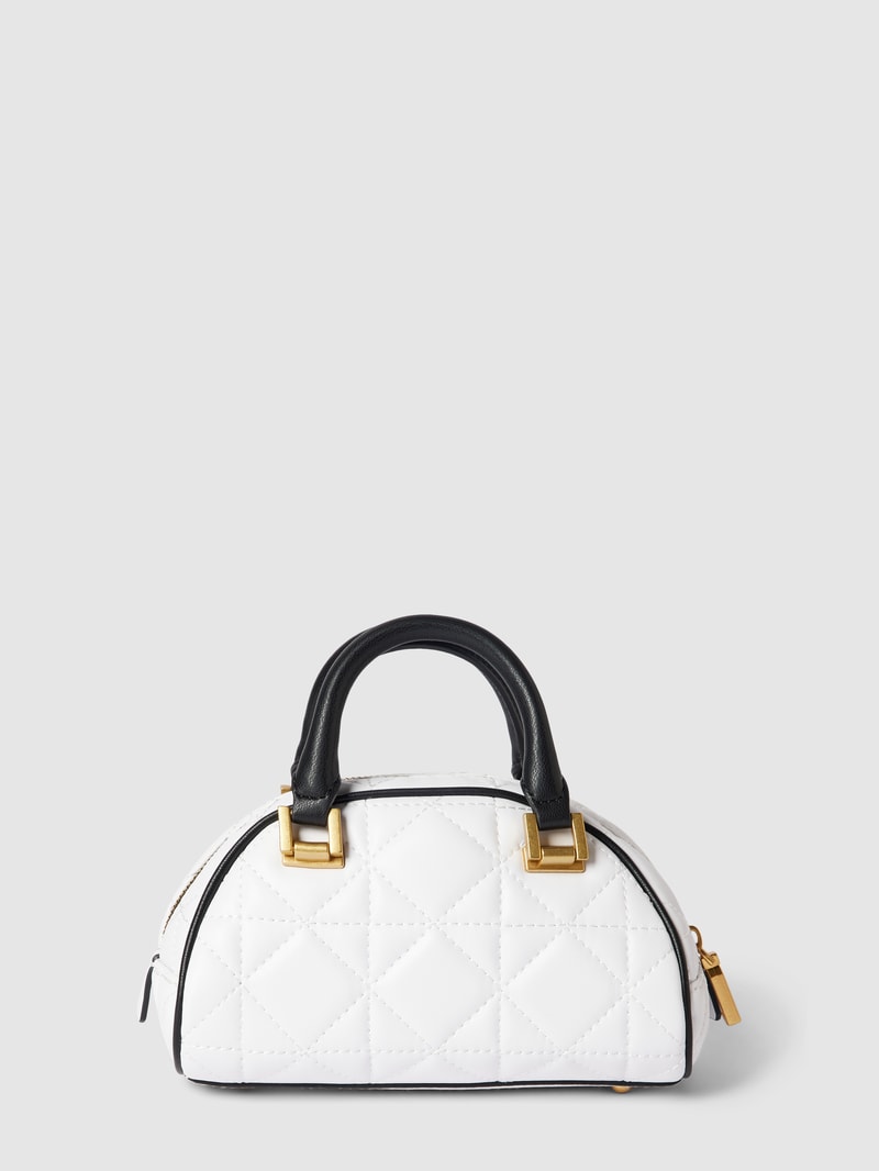 Bowling Bag mit Label-Details Modell 'MILDRED' in weiß
